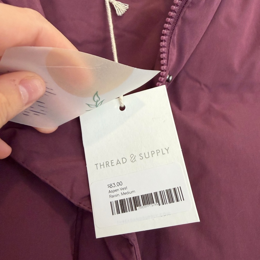 Thread & Supply Maroon Puffer Cropped Vest - Picture 2 of 6